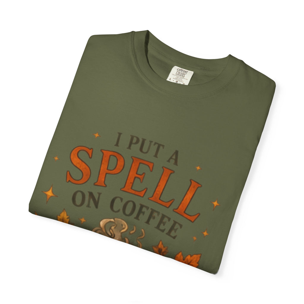 I Put a Spell on Coffee T-Shirt, Witchy Coffee Shirt, Autumn Coffee Tee, Halloween Coffee Lover Shirt