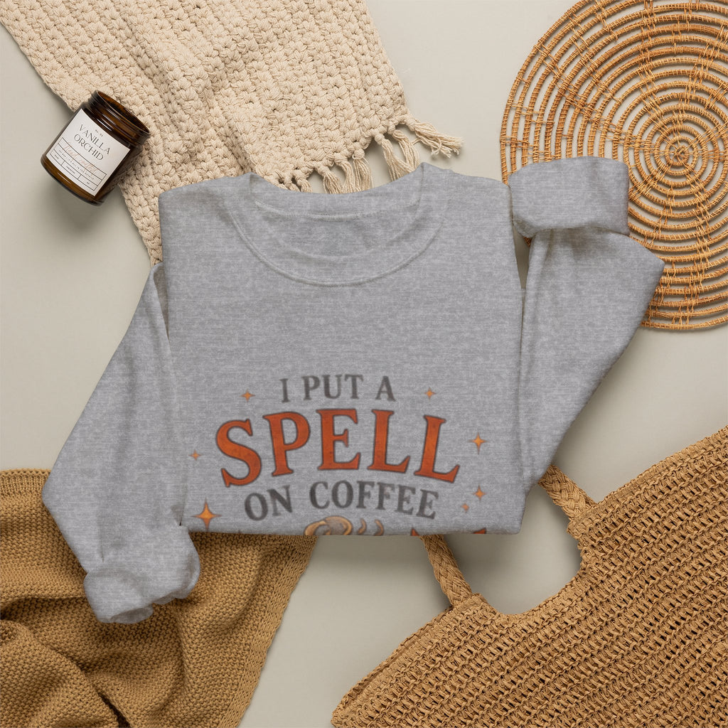 I Put a Spell on Coffee Sweatshirt — Witchy Fall Crewneck for Coffee Lovers