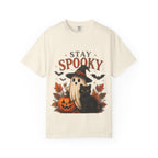 Stay Spooky T‑Shirt — Cute Ghost, Black Cat & Pumpkin Halloween Tee