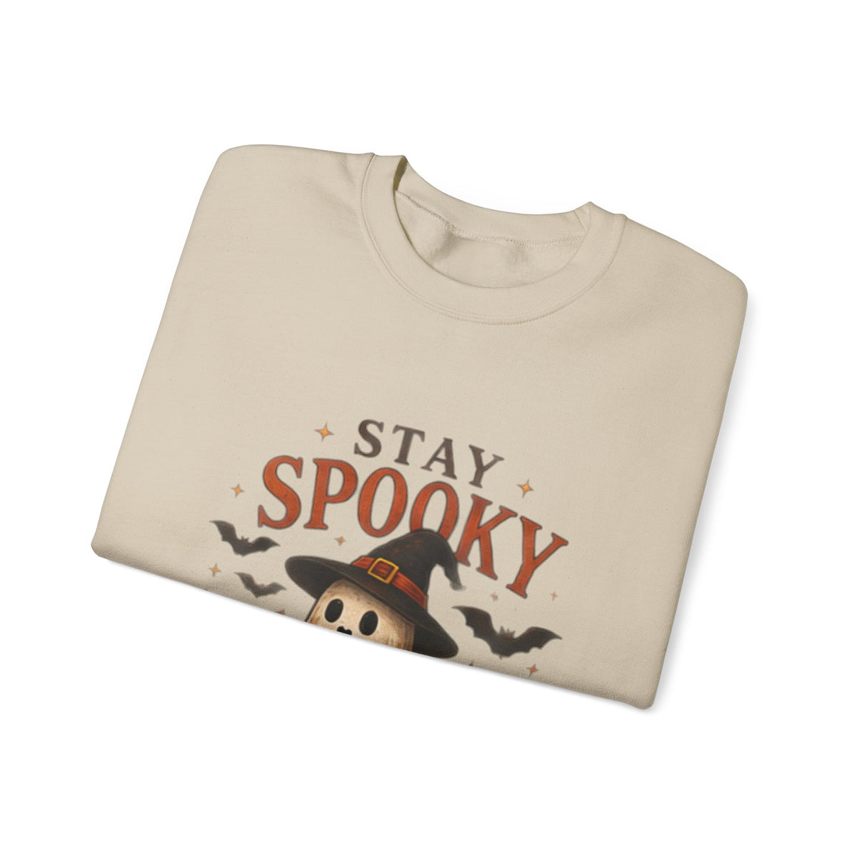 Stay Spooky Sweatshirt — Cute Ghost & Black Cat Halloween Crewneck