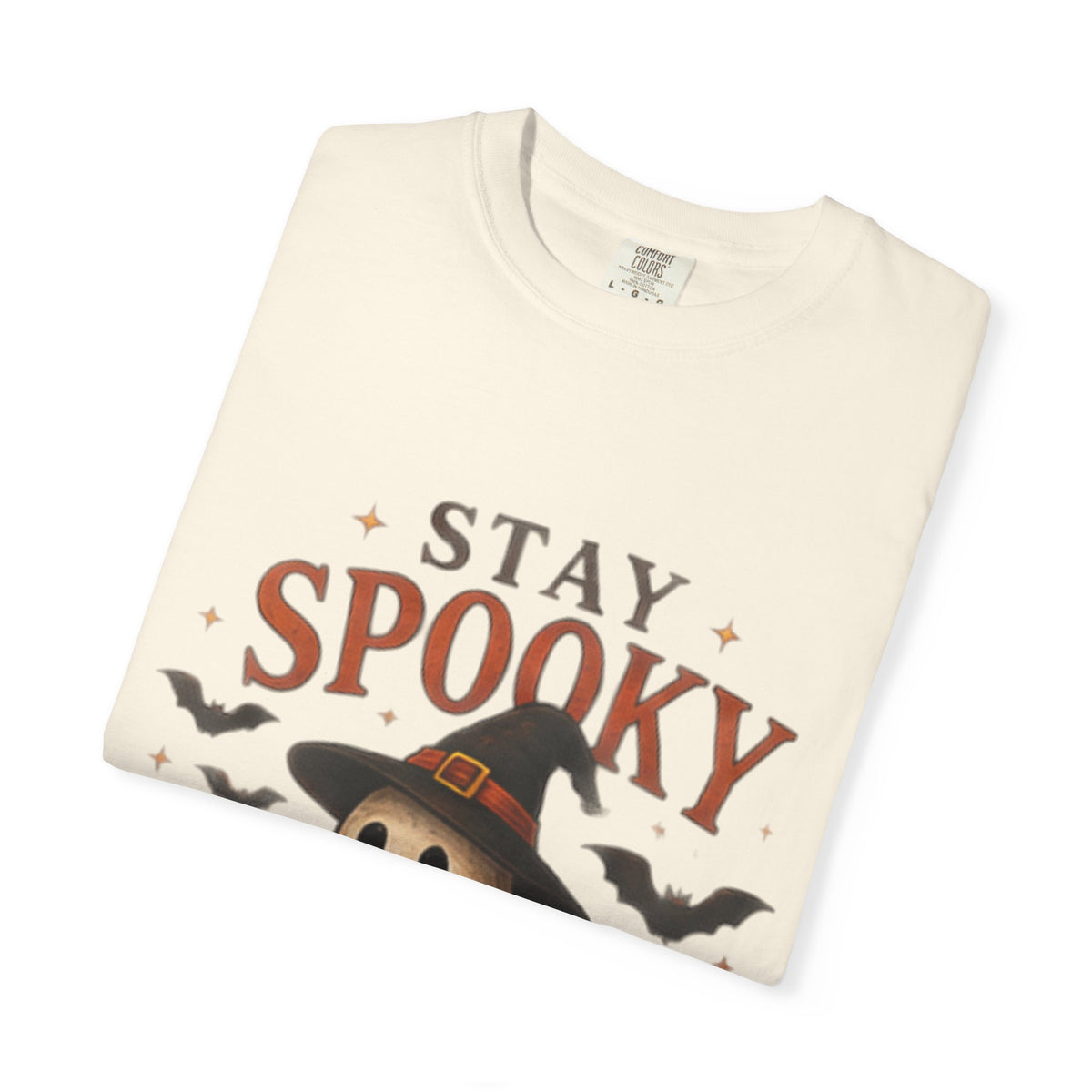 Stay Spooky T‑Shirt — Cute Ghost, Black Cat & Pumpkin Halloween Tee
