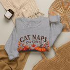 Cat Naps & Coffee Sweatshirt, Black Cat Coffee Fall Shirt, Cozy Autumn Cat Tee, Cat Lover Coffee Shirt