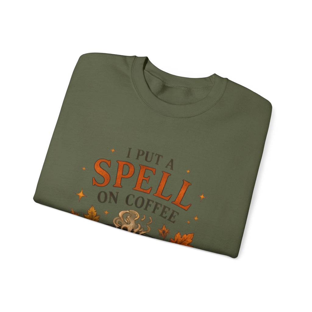 I Put a Spell on Coffee Sweatshirt — Witchy Fall Crewneck for Coffee Lovers