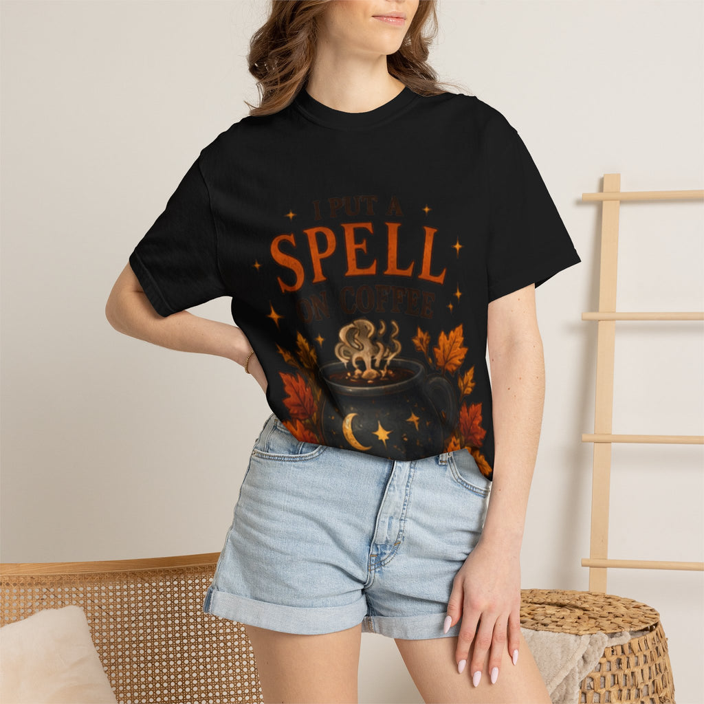 I Put a Spell on Coffee T-Shirt, Witchy Coffee Shirt, Autumn Coffee Tee, Halloween Coffee Lover Shirt