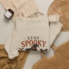 Stay Spooky Sweatshirt — Cute Ghost & Black Cat Halloween Crewneck