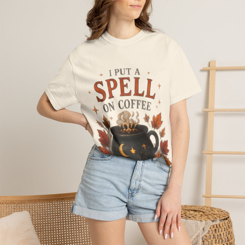 I Put a Spell on Coffee T-Shirt, Witchy Coffee Shirt, Autumn Coffee Tee, Halloween Coffee Lover Shirt