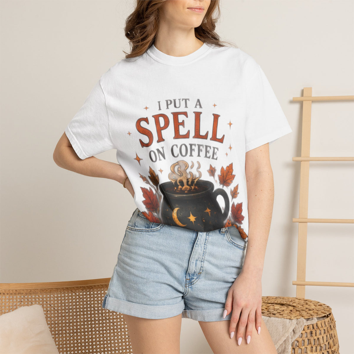 I Put a Spell on Coffee T-Shirt, Witchy Coffee Shirt, Autumn Coffee Tee, Halloween Coffee Lover Shirt