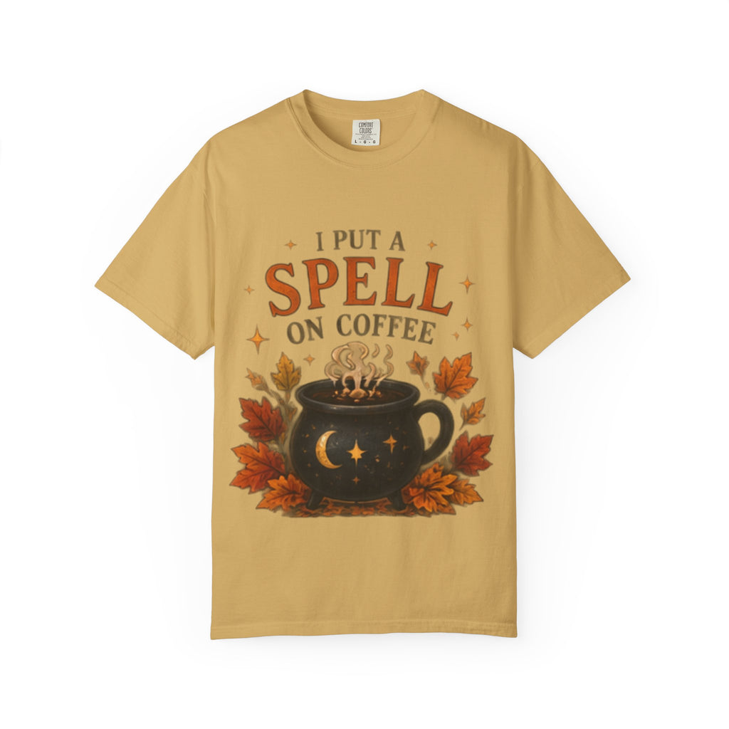 I Put a Spell on Coffee T-Shirt, Witchy Coffee Shirt, Autumn Coffee Tee, Halloween Coffee Lover Shirt