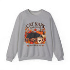Cat Naps & Coffee Sweatshirt, Black Cat Coffee Fall Shirt, Cozy Autumn Cat Tee, Cat Lover Coffee Shirt