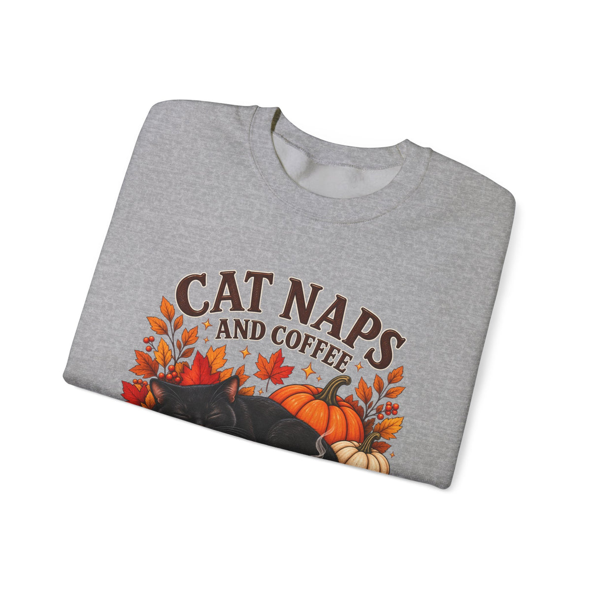 Cat Naps & Coffee Sweatshirt, Black Cat Coffee Fall Shirt, Cozy Autumn Cat Tee, Cat Lover Coffee Shirt