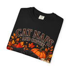 Cat Naps & Coffee T-Shirt, Black Cat Coffee Fall Shirt, Cozy Autumn Cat Tee, Cat Lover Coffee Shirt