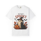 Stay Spooky T‑Shirt — Cute Ghost, Black Cat & Pumpkin Halloween Tee