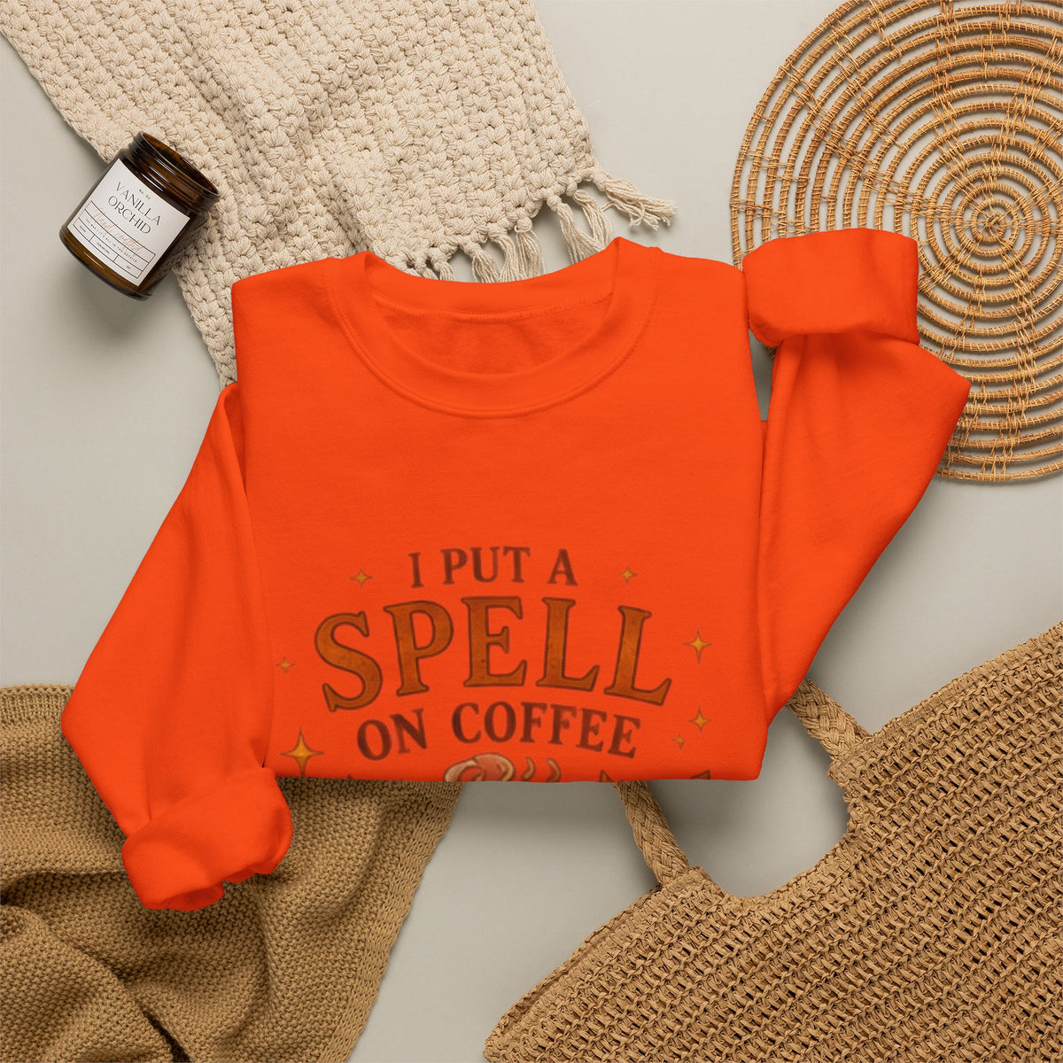 I Put a Spell on Coffee Sweatshirt — Witchy Fall Crewneck for Coffee Lovers