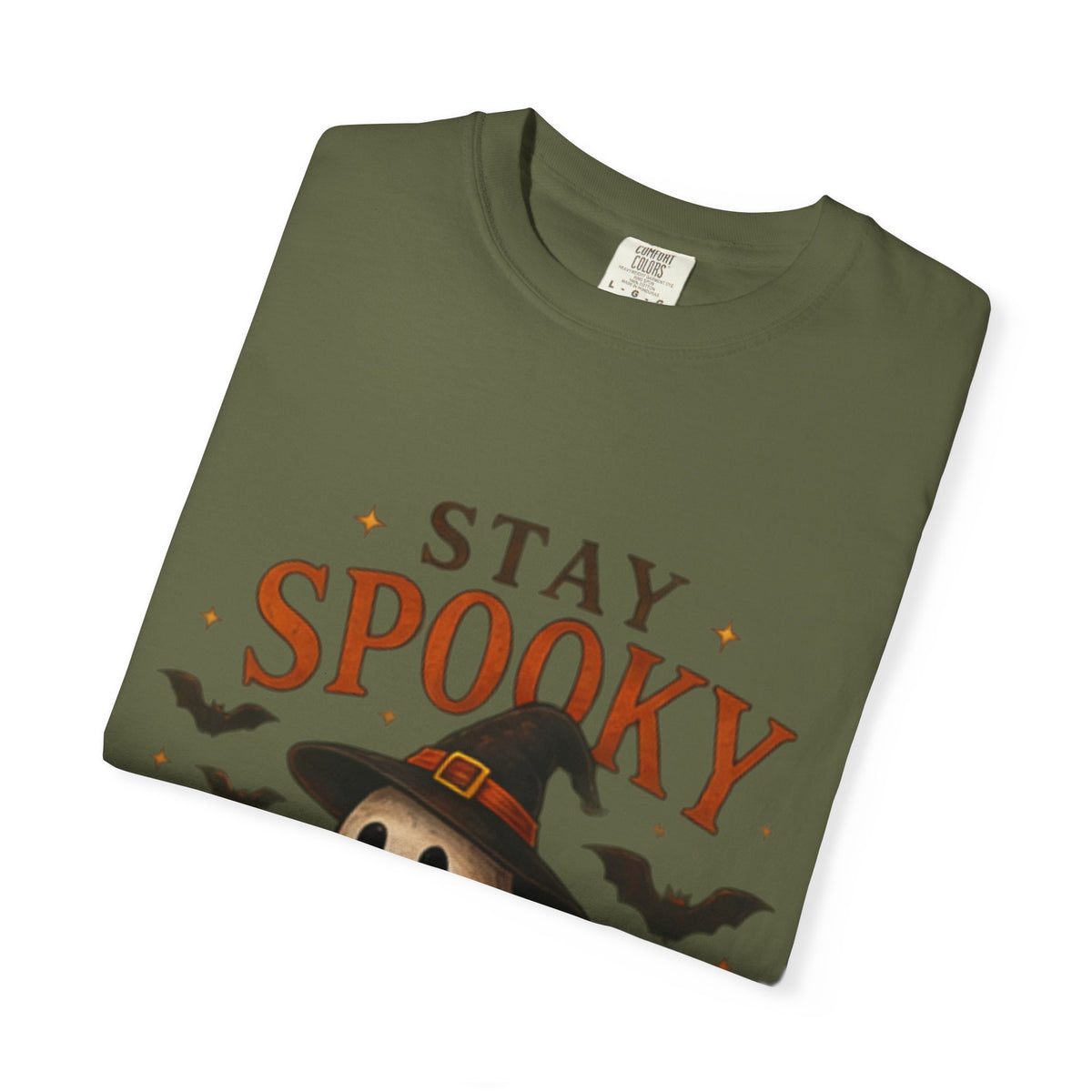 Stay Spooky T‑Shirt — Cute Ghost, Black Cat & Pumpkin Halloween Tee