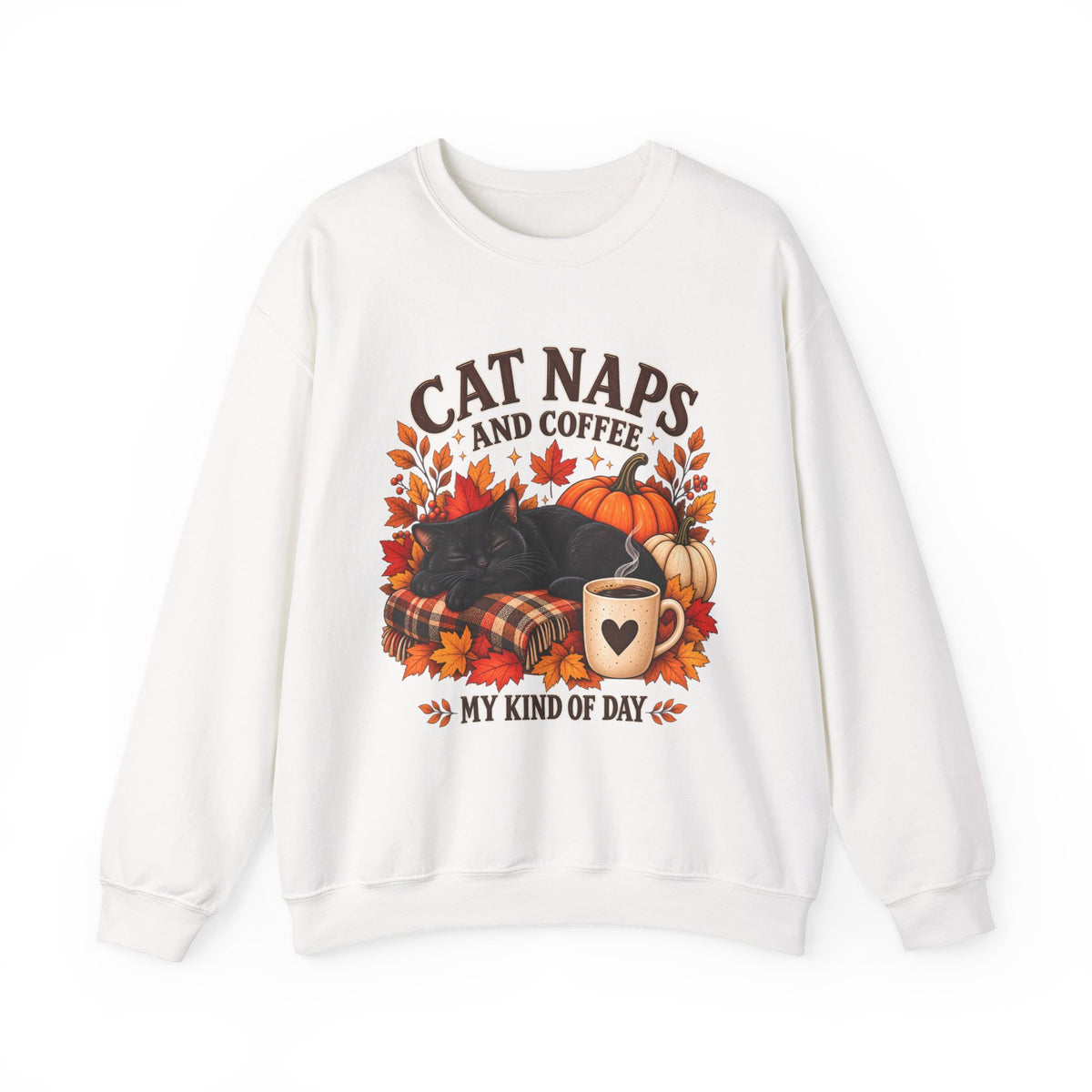 Cat Naps & Coffee Sweatshirt, Black Cat Coffee Fall Shirt, Cozy Autumn Cat Tee, Cat Lover Coffee Shirt