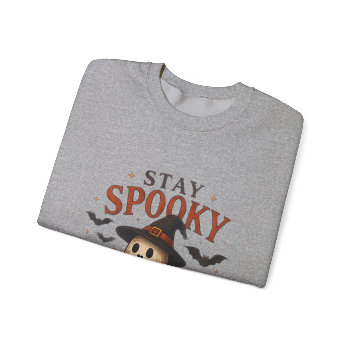 Stay Spooky Sweatshirt — Cute Ghost & Black Cat Halloween Crewneck