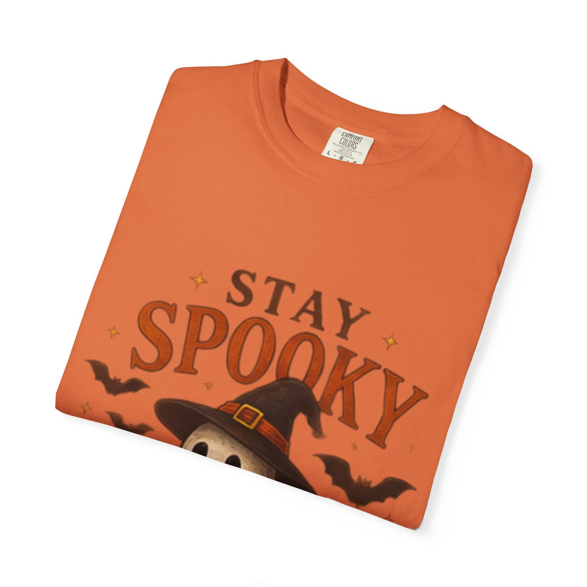Stay Spooky T‑Shirt — Cute Ghost, Black Cat & Pumpkin Halloween Tee