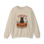 Spooky Season Sweatshirt, Black Cat Pumpkin Halloween Crewneck, Cute Halloween Sweatshirt, Fall Cat Sweater