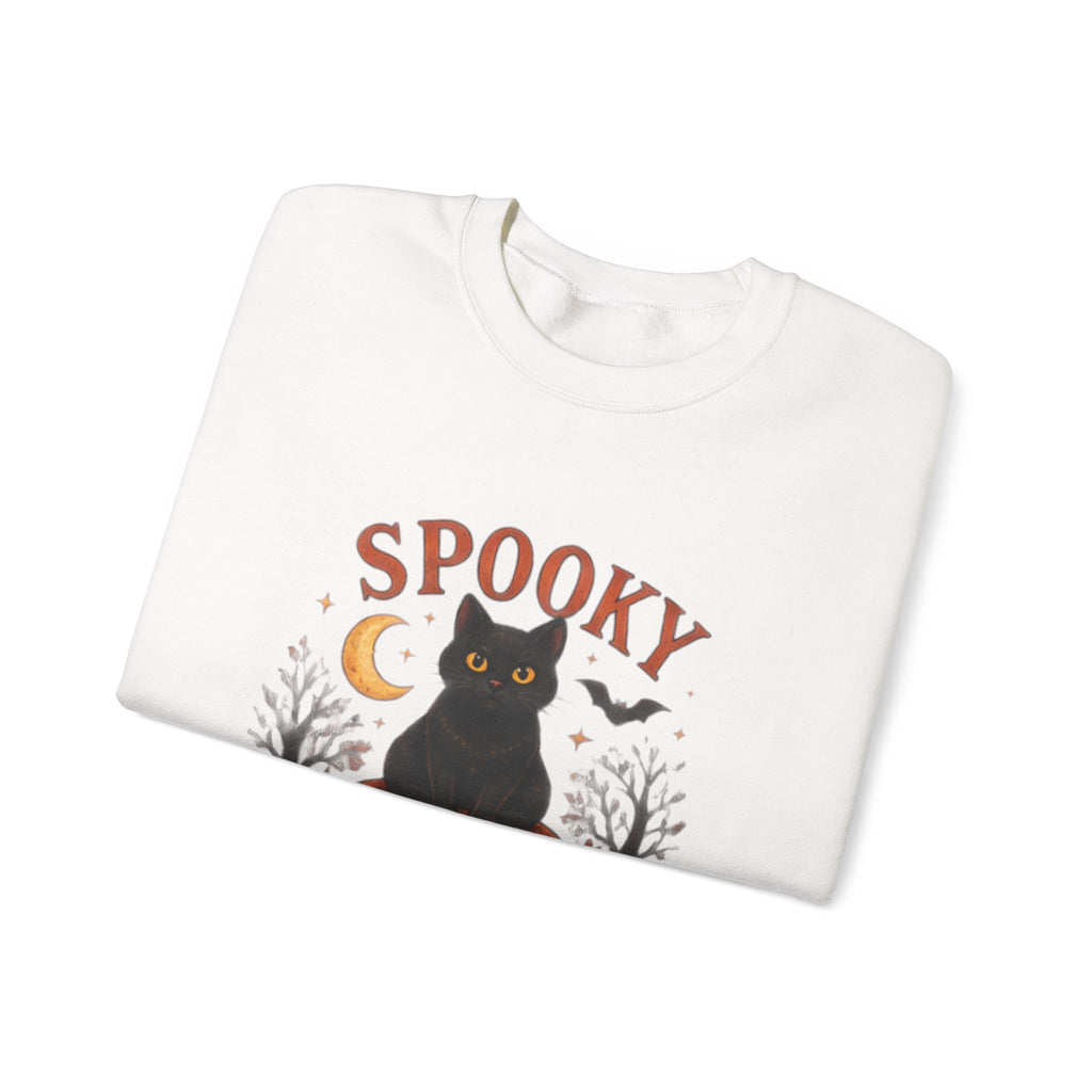 Spooky Season Sweatshirt, Black Cat Pumpkin Halloween Crewneck, Cute Halloween Sweatshirt, Fall Cat Sweater