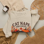 Cat Naps & Coffee Sweatshirt, Black Cat Coffee Fall Shirt, Cozy Autumn Cat Tee, Cat Lover Coffee Shirt