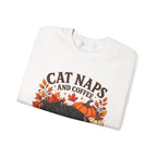 Cat Naps & Coffee Sweatshirt, Black Cat Coffee Fall Shirt, Cozy Autumn Cat Tee, Cat Lover Coffee Shirt