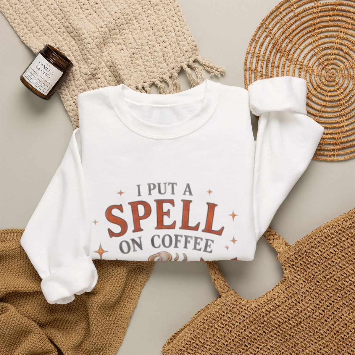 I Put a Spell on Coffee Sweatshirt — Witchy Fall Crewneck for Coffee Lovers