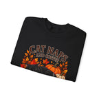 Cat Naps & Coffee Sweatshirt, Black Cat Coffee Fall Shirt, Cozy Autumn Cat Tee, Cat Lover Coffee Shirt
