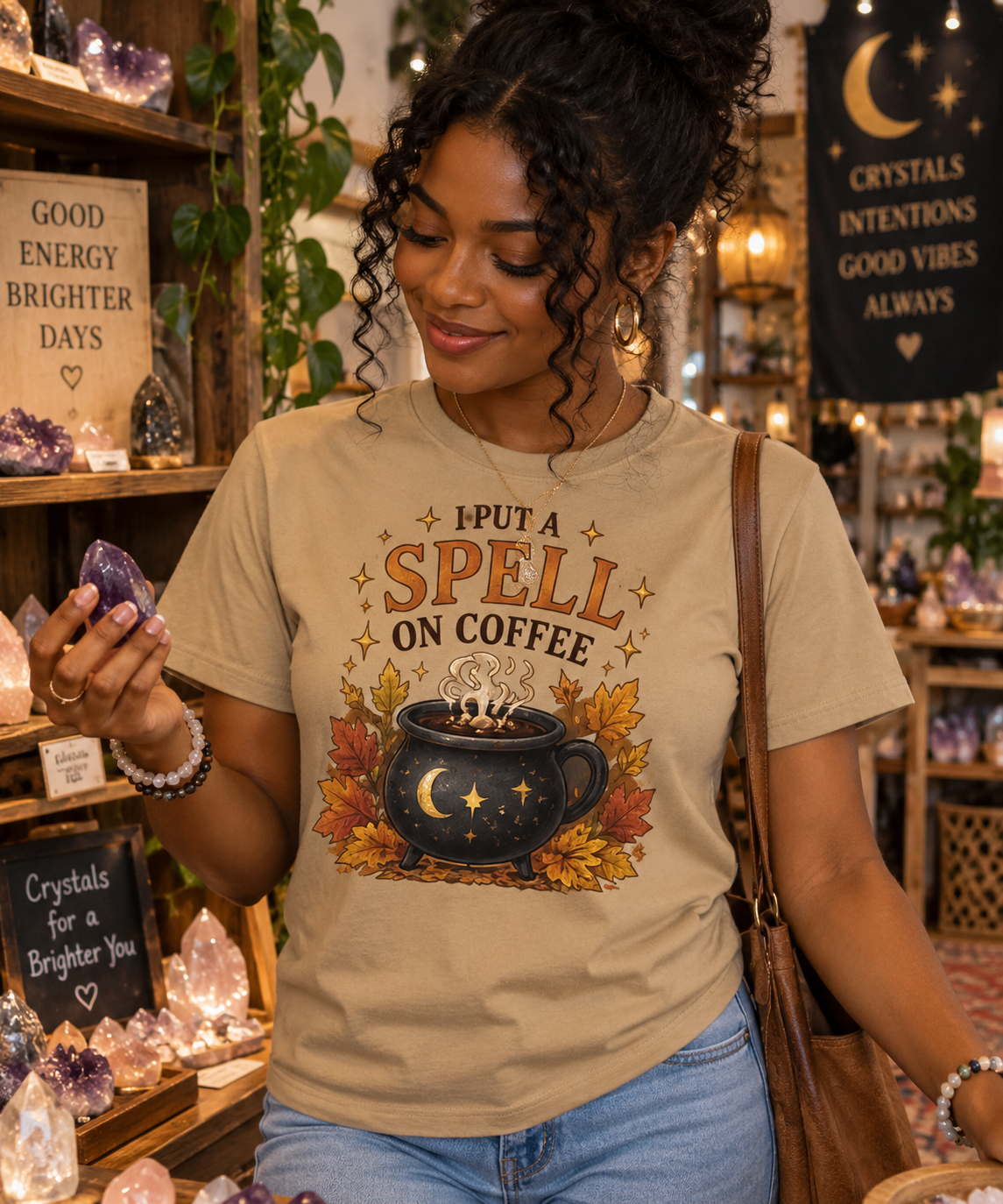 I Put a Spell on Coffee T-Shirt, Witchy Coffee Shirt, Autumn Coffee Tee, Halloween Coffee Lover Shirt